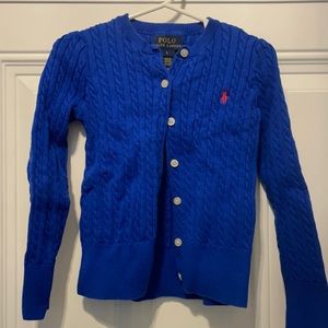 Girls Blue long sleeved cardigan